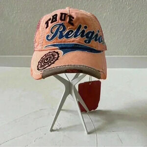 True Religion Bandana Distressed Embroidered Baseball Trucker Hat Cap NWT